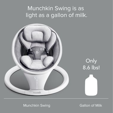 Munchkin&reg; Bluetooth-Enabled Musical Baby Swing in Grey. View a larger version of this product image.