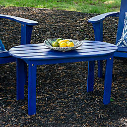 Preston Acacia Wood Adirondack Coffee Table in Blue