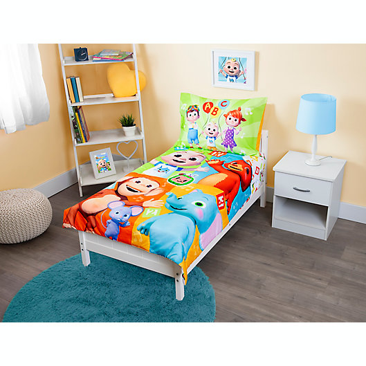 Alternate image 1 for Cocomelon Learning is Fun 4-Piece Toddler Bedding Set