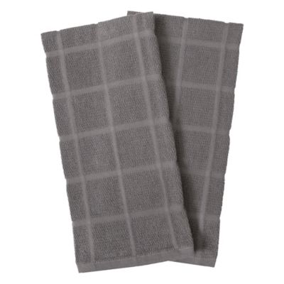 Our Table&trade; Everyday Solid Kitchen Towels in Grey (Set of 2)