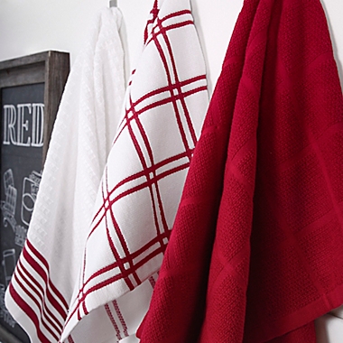 Our Table&trade; Everyday Solid Kitchen Towels in Red (Set of 2). View a larger version of this product image.