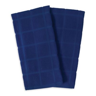 Our Table&trade; Everyday Solid Kitchen Towels in Blue (Set of 2)