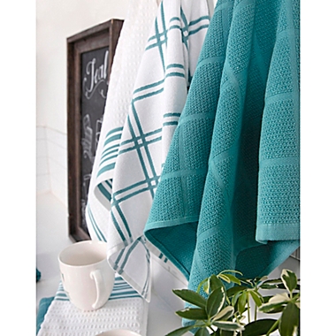 Our Table&trade; Everyday Solid Kitchen Towels in Teal (Set of 2). View a larger version of this product image.