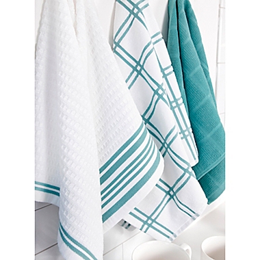 Our Table&trade; Everyday Solid Kitchen Towels in Teal (Set of 2). View a larger version of this product image.