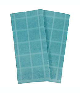 Toallas de cocina de algodón Our Table™ color azul cerceta, Set de 2