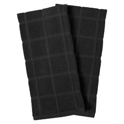 Our Table™ Everyday Solid Kitchen Towels in Black (Set of 2)
