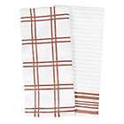 Alternate image 0 for Our Table&trade; Plaid and Stripe Kitchen Towels in Rust (Set of 2)