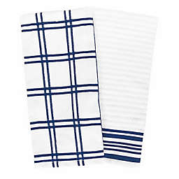 Our Table™ Everyday Plaid and Stripe Kitchen Towels in Blue (Set of 2)