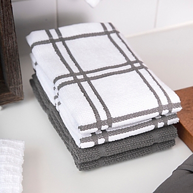 Our Table&trade; Everyday Plaid Dish Cloths in Grey (Set of 2). View a larger version of this product image.
