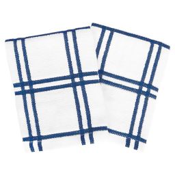 Our Table™ Everyday Plaid Dish Cloths in Blue (Set of 2)
