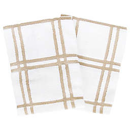 Our Table™ Everyday Plaid Dish Cloths in Sand (Set of 2)