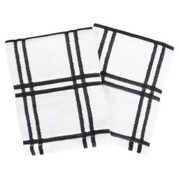 Our Table™ Everyday Plaid Dish Cloths in Black (Set of 2)