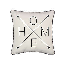 Levtex Home Rochelle Stripe "HOME" Square Throw Pillow in White