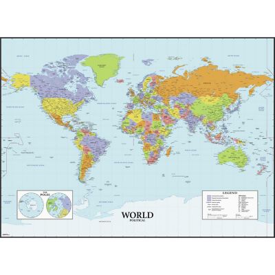 RoomMates® Dry Erase Map of the World Peel & Stick Giant Wall Decal ...