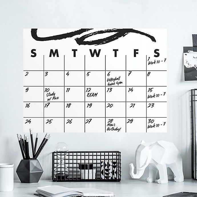 Roommates Dry Erase Tie Die Doodle Calendar Wall Decal Bed Bath Beyond - Black Dry Erase Calendar Wall Stickers