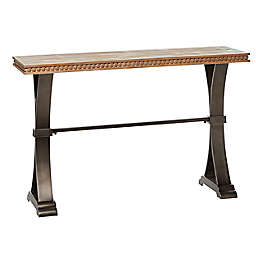 Ridge Road Décor Industrial Wood Console Table in Brown