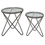 Ridge Road D&eacute;cor Industrial 2-Piece Accent Tables in Grey
