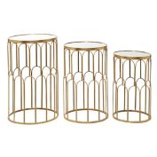 Ridge Road D&eacute;cor Metal Glam Accent Tables in Gold (Set of 3)