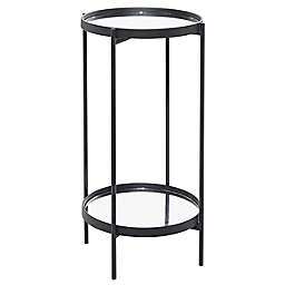 Ridge Road Décor Contemporary Metal Accent Table in Black