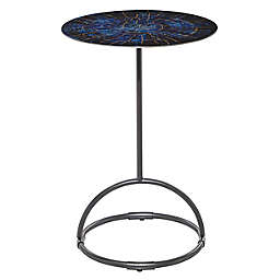Ridge Road Décor Contemporary Round Metal Accent Table