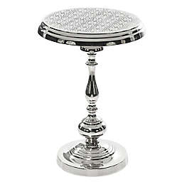 Ridge Road Décor Traditional Aluminum Accent Table in Silver