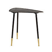 Ridge Road Decor Industrial Accent Table in Black/Gold