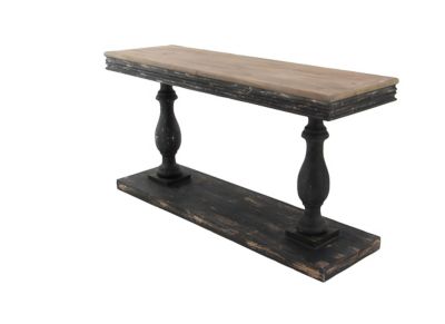 Ridge Road D&egrave;cor Vintage Wood Console Table in Black