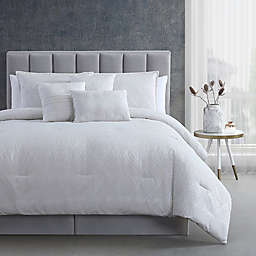 Breeze Swirl Jacquard 7-Piece King Comforter Set in White