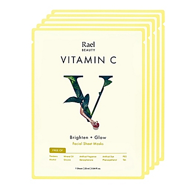 Rael Beauty 5-Count Vitamin C Sheet Masks. View a larger version of this product image.