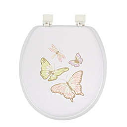 Ginsey Round Soft Embroidered Toilet Seat in White