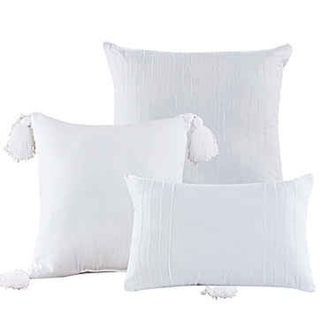 Beatrice Home Fashions Madison Jacquard 7-Piece Queen Comforter Set in White. View a larger version of this product image.