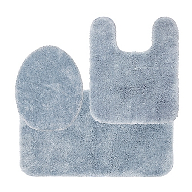 Nestwell&trade; Performance Bath Rugs in Blue Fog (Set of 3). View a larger version of this product image.