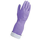 Alternate image 3 for Simply Essential&trade; Size Small Premium Reusable Latex Gloves in Purple (1 Pair)