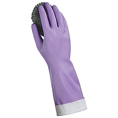Simply Essential&trade; Size Small Premium Reusable Latex Gloves in Purple (1 Pair). View a larger version of this product image.