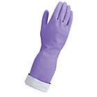 Alternate image 3 for Simply Essential&trade; Size Large Premium Reusable Latex Gloves in Purple (1 Pair)