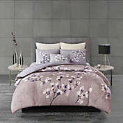 N Natori&reg; Sakura Blossom Printed Full/Queen Duvet Cover Set in Lilac
