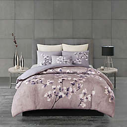 N Natori® Sakura Blossom Printed Full/Queen Duvet Cover Set in Lilac