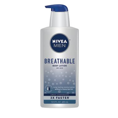 Nivea&reg; 13.5 oz. Men Breathable Body Lotion for Dry Skin. View a larger version of this product image.
