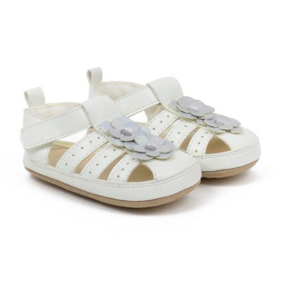 Ro+Me by Robeez&reg; Size 18-24M Flower Sandal in White
