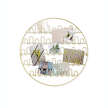 Umbra&reg; Circle 15-Photo Wire Collage Picture Frame in Brass. View a larger version of this product image.