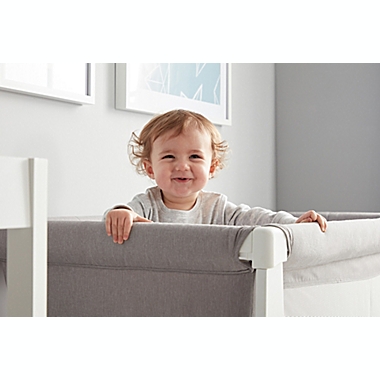 BEABA by Shnuggle Air Bedside Sleeper Bassinet-to-Crib Conversion Kit in Dove Grey. View a larger version of this product image.