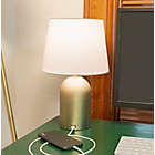 Alternate image 2 for Wild Sage&trade; Table Lamp in Gold with USB and Linen Drum Shade
