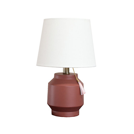 Wild Sage Resin Lamp With Linen Drum, Red Table Lamp Argos