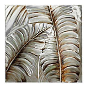 Ridge Road D&eacute;cor 3D Metallic Leaves 39.5-Inch x 39.5-Inch Wall Art in Silver/Bronze