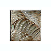 Ridge Road D&eacute;cor 3D Square 39.5-Inch Metallic Leaves Wall Art in Silver/Bronze
