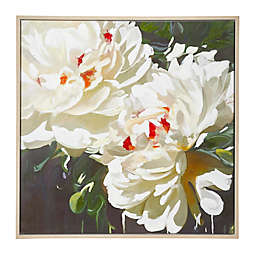 Ridge Road Décor White Flowers 39.5-Inch x 39.5-Inch Large Canvas Painting