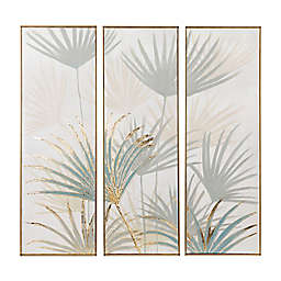 Ridge Road Décor Botanical Leaves 16-Inch x 47-Inch Framed Canvas Wall Art (Set of 3)