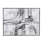 Ridge Road D&eacute;cor Silver Textured Abstract Framed Canvas Painting