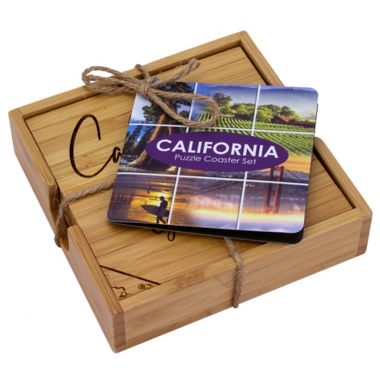Totally Bamboo California Puzzle 5-Piece Coaster Set. View a larger version of this product image.