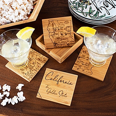 Totally Bamboo California Puzzle 5-Piece Coaster Set. View a larger version of this product image.